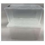 Clear Plastic Storage Bins - Set of Two