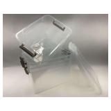Clear Plastic Storage Totes with Lids - Set of 4