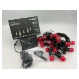Artika Solar Blaze 20 LED Bulb String Lights with Red Bulbs and Solar Panel