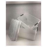 Clear Plastic Storage Bins with Lids - Set of 5