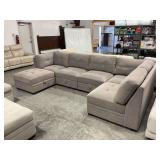 Modern Gray Fabric Modular Sectional Sofa