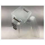 Set of 4 Clear Plastic Storage Totes with Lids