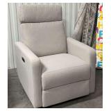 Light Beige Power Recliner with Under Lighting