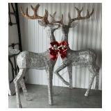 Pair of Large Lighted Decorative Deer