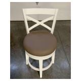 White Wood Swivel Stool
