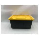 Diversified Re-Packaging Black Plastic Storage Container with Yellow Lid