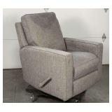 Upholstered Reclining Armchair on Wheeled Base