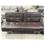 Brown Convertible Futon with USB Ports