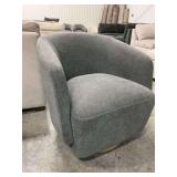 Henredon Gray Upholstered Swivel Chair
