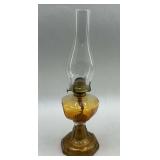 Antique Scovill Queen Anne No. 2 Amber Oil Lamp
