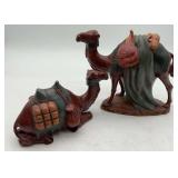 Hand-Painted Ceramic Nativity Camels c. 1970s