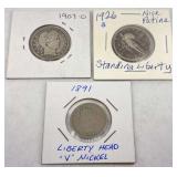 US Coin Group Barber Quarter Liberty Nickel