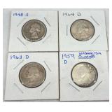 US Washington Quarters Group 1948-1964