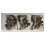Norberto Reyes AICA Signed Portrait Drawings (3)