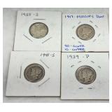 US Mercury Dime Assorted Dates Group