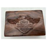 Hand-Carved Harley-Davidson Eagle Wood Box