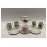 Assorted Floral Porcelain Tea Set Pieces