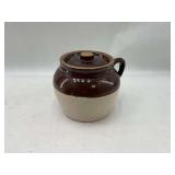Salt Glaze Stoneware Crown Crock with Lid