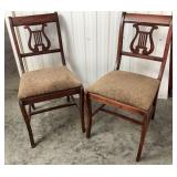 Wooden Lyre Back Dining Chairs
