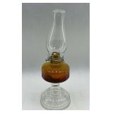 Antique P&A Mfg Co Amber Glass Kerosene Oil Lamp