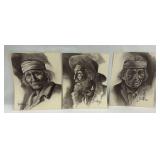 Norberto Reyes AICA Signed Portrait Drawings (3)
