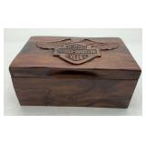 Hand-Carved Harley-Davidson Eagle Wood Box