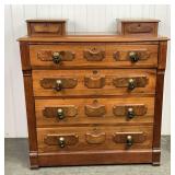 Walnut Burl Dresser with Glove Boxes c. 1870s
