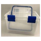 Clear Plastic Storage Totes With Blue Latch Lids