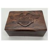 Hand-Carved Harley-Davidson Eagle Wood Box