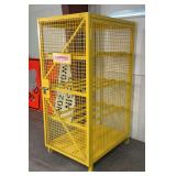 Uline Yellow Wire Mesh Gas Cylinder Storage Cabinet
