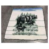 Black Bear Family Wildlife Throw Blanket