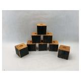 Reclaimed Wood Block Candle Holder Set