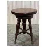 Wooden Swivel Stool With Ball And Claw Feet