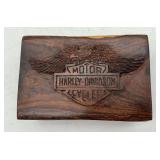 Hand-Carved Harley-Davidson Eagle Wood Box
