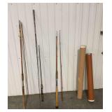 Assorted Fishing Rods With Storage Tubes