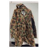 Camo Hooded Rain Jacket Utility Raincoat