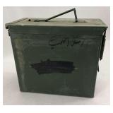 Military Metal Storage Canister Olive Drab Green