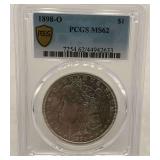 1898-O Morgan Silver Dollar PCGS MS62