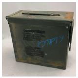Military Metal Storage Canister Olive Drab Green