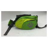 Green Dog Backpack Harness with Paw Print Motif