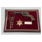 Western Themed Wall Display With Replica Revolver