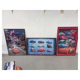 Disney Pixar Cars Framed Posters Lot of 3