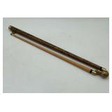 Carved Wooden Walking Stick with Concealed Cue