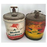 Mobil and Co-op Petroleum Cans Set