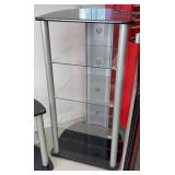 Glass and Metal Audio Video Media Stand