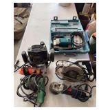 Assorted Power Tools Including Skil Router and Porter-Cable Circular Saw