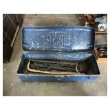 Metal Tool Box Containing Hand Saws and Files