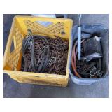 Chain, Rubber Bungees, and Hardware in Crates