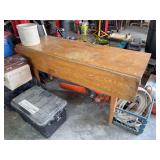 Wooden Drop-Leaf Table with Turned Legs