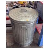 Galvanized Metal Trash Can with Lid